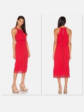 Joie NWT Red Halter Midi Dress, M